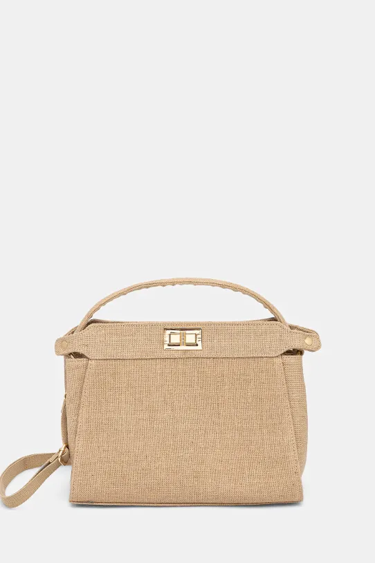 Answear.LAB torebka bawełniana mieści A4 brązowy 11249.HWK