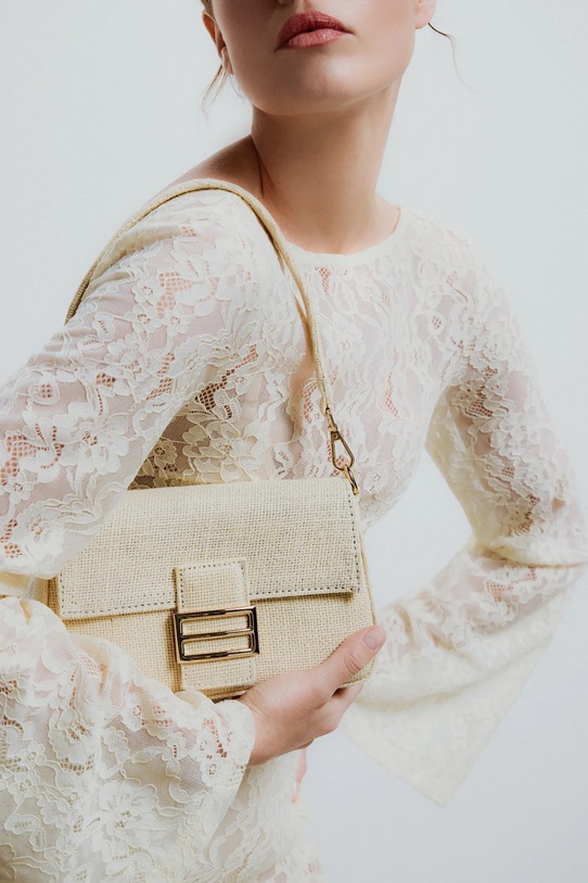 Answear.LAB torebka bawełniana nie mieści A4 beżowy 11252.HWK