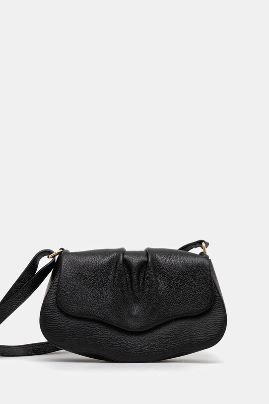 Answear Lab poseta de piele uni negru t1