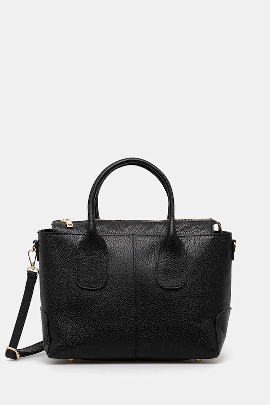 Answear Lab poseta de piele uni negru t9