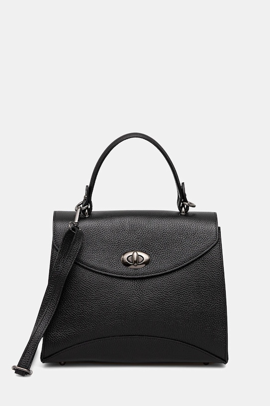 Answear Lab poseta de piele uni negru 897.IKK