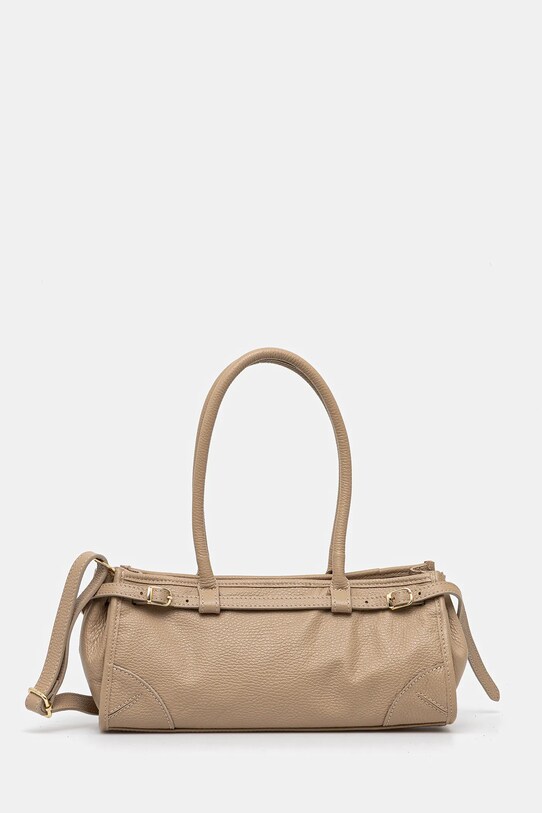 Answear.LAB borsa a mano in pelle pelle fiore marrone n1