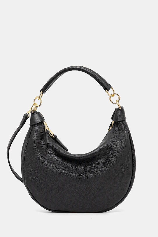 Answear Lab poseta de piele uni negru 0372.fos