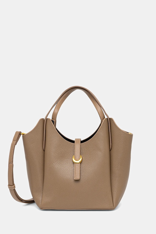 Кожена чанта Answear.LAB гладка кожа кафяв 1347.CMS