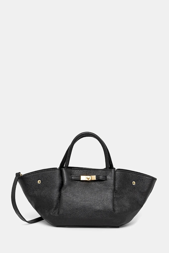 Kožená kabelka Answear.LAB usňová koža čierna 1088.iak