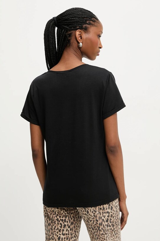 Odzież Answear Lab t-shirt lniany E24.73.FLK czarny