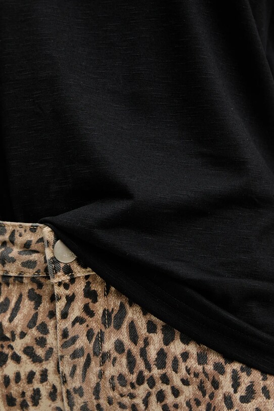 Answear Lab t-shirt lniany E24.73.FLK czarny