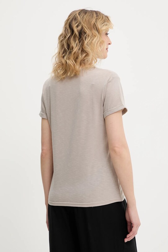 Одяг Льняна футболка Answear Lab W25.73.flk коричневий