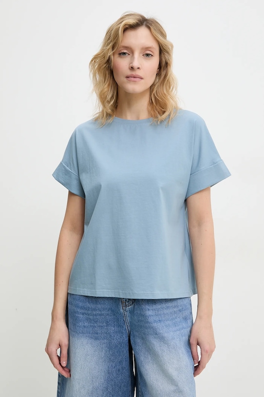 Answear.LAB t-shirt z elastanem niebieski PK2760.ios