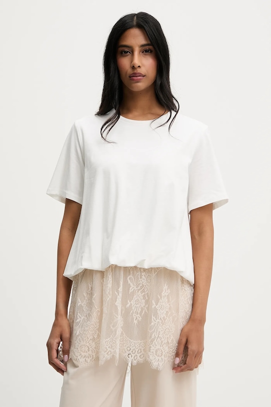 Tričko Answear.LAB hladký bílá 93201.iak