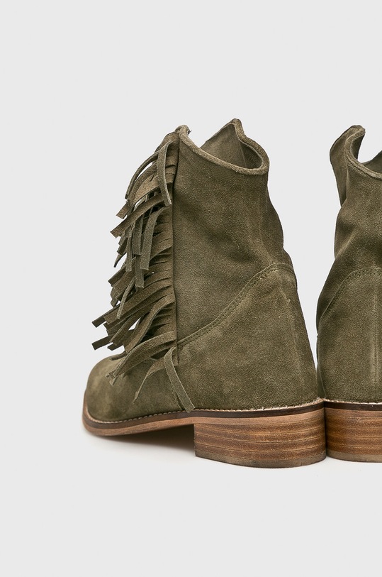 Obuv Answear.LAB - Kožené čižmy WZ18.OBD086 zelená