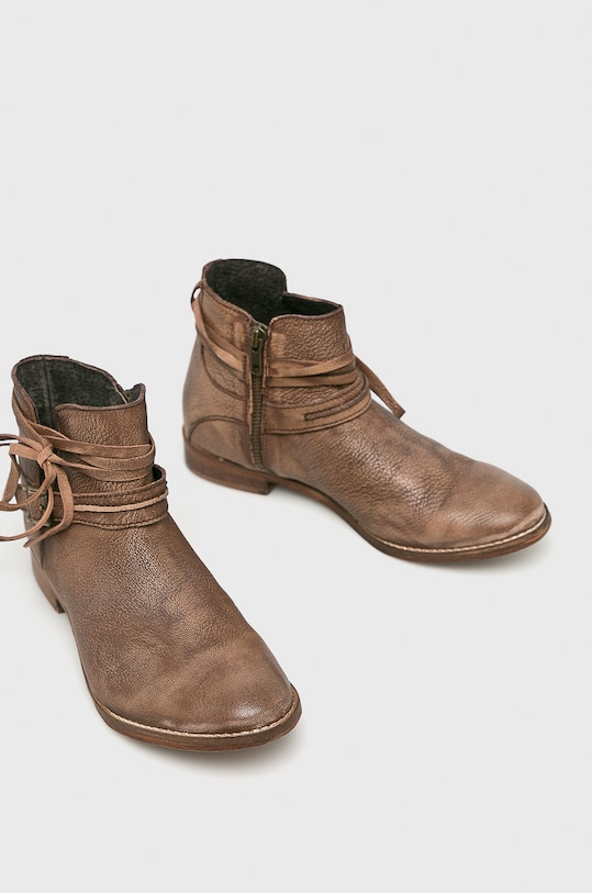 Answear.LAB - Kožené čižmy WZ18.OBD088 hnedá WZ18