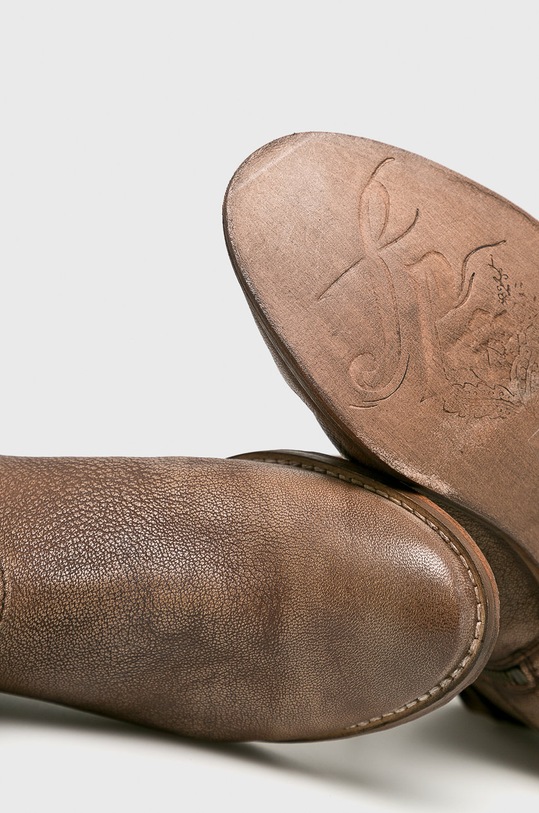 Obuv Answear.LAB - Kožené čižmy WZ18.OBD088 hnedá
