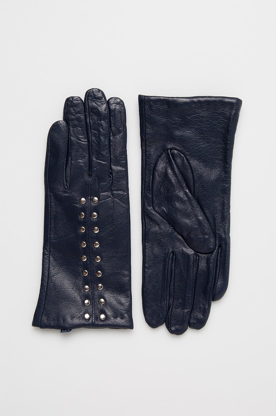 Answear.LAB - Kožené rukavice tmavomodrá A1746.M