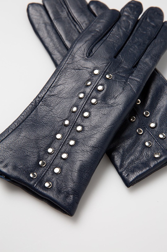 Answear.LAB - Kožené rukavice A1746.M tmavomodrá WZ18