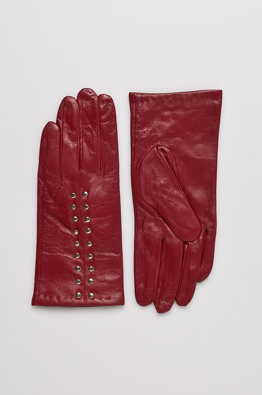 Answear.LAB - Kožené rukavice burgundské A1746.M