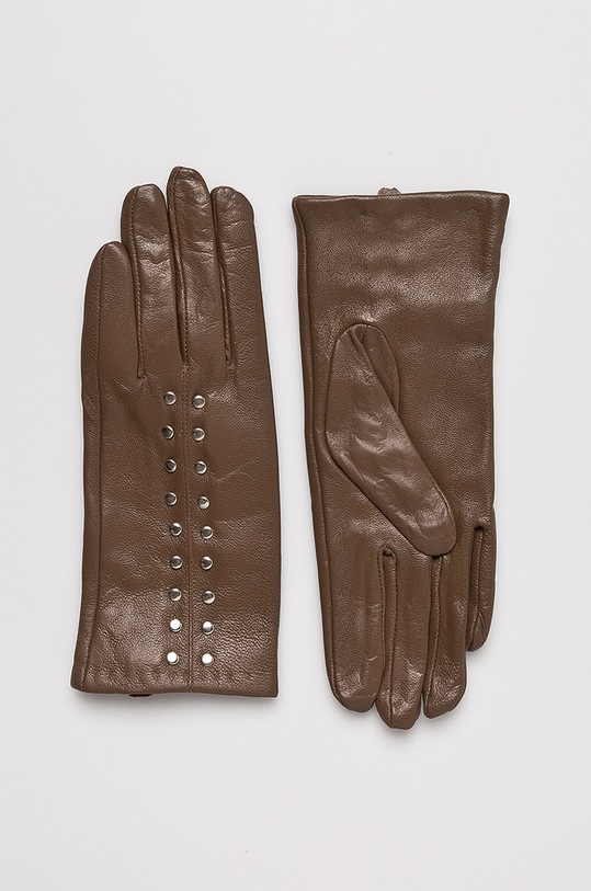 Answear.LAB - Kožené rukavice hnedá A1746.M