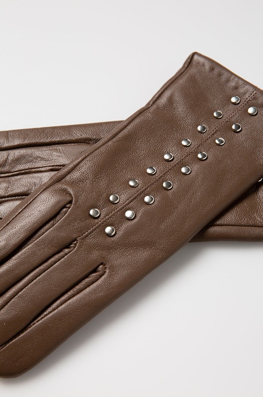 Answear.LAB - Kožené rukavice A1746.M hnedá WZ18
