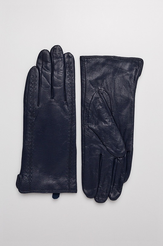 Answear.LAB - Kožené rukavice tmavomodrá 1608.M