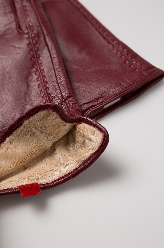 Answear.LAB - Kožené rukavice 1608.M burgundské WZ18