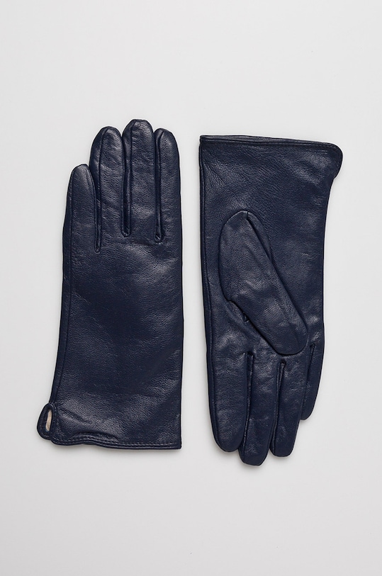 Answear.LAB - Kožené rukavice tmavomodrá 1576.M