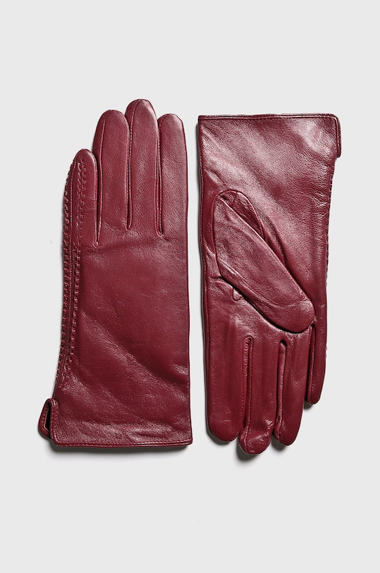 Answear.LAB - Kožené rukavice burgundské 202028.H