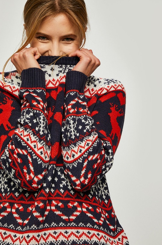 Answear.LAB - Sveter okrúhly viacfarebná LK250FESTIVE.C