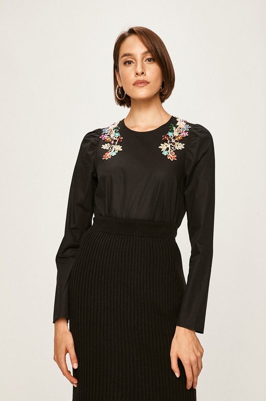 Answear - Bluza imprimeu negru DERM6.BAK