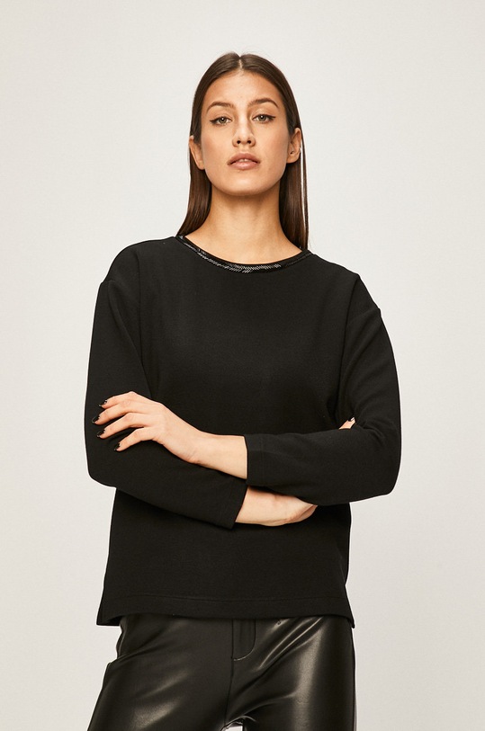 Answear Lab - Bluza z elastanem czarny WZ19.BLD01N
