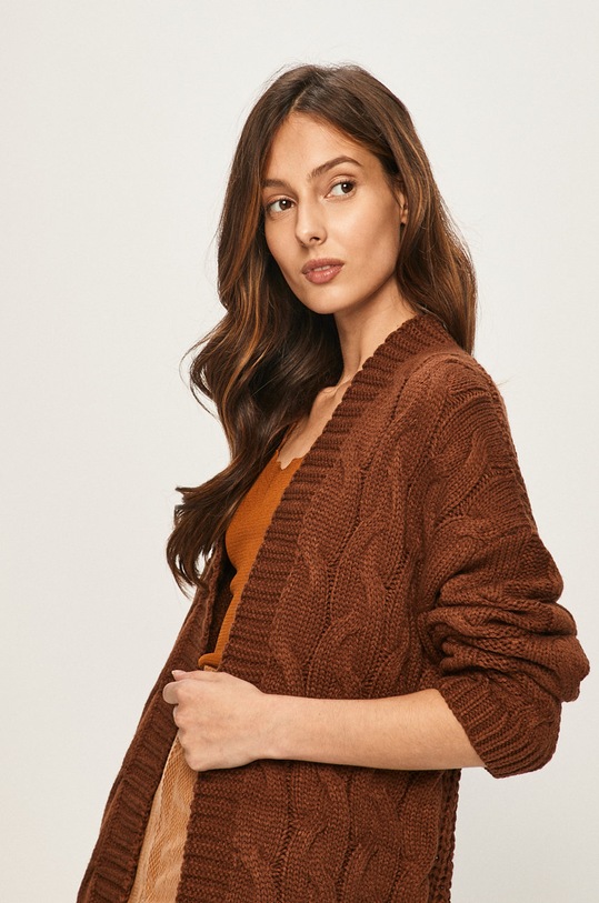 Answear.LAB - Kardigán hnedá LK249ORGANICA.AA