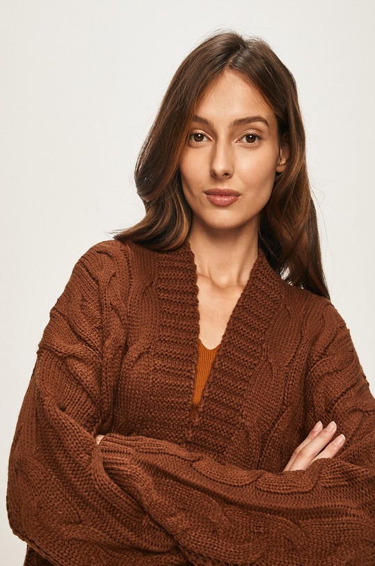 Answear.LAB - Kardigán LK249ORGANICA.AA hnedá