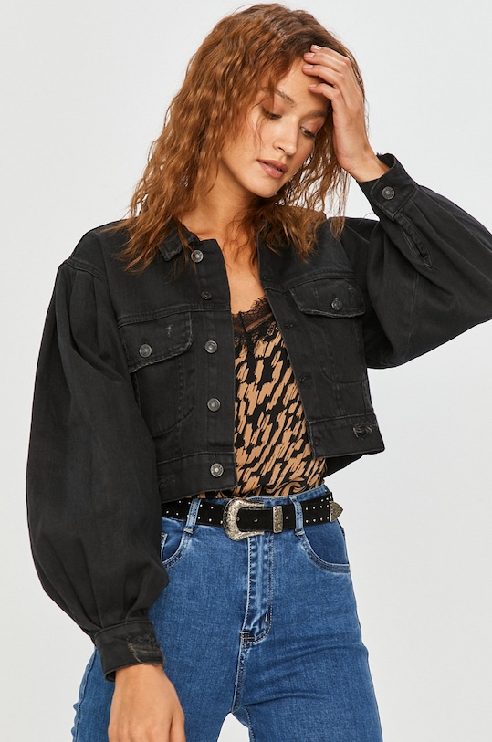 Answear Lab geacă din denim necaptusit negru 185.DA