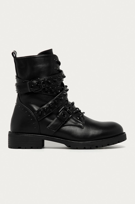 Answear Lab - Botine Damerose cu snur negru Q628.DAE