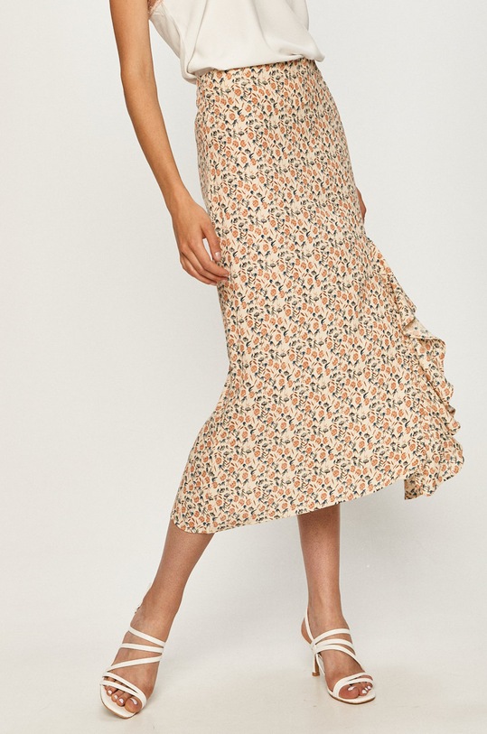 Answear.LAB- Sukňa Answear.LAB kvetinový béžová SONG.576.A
