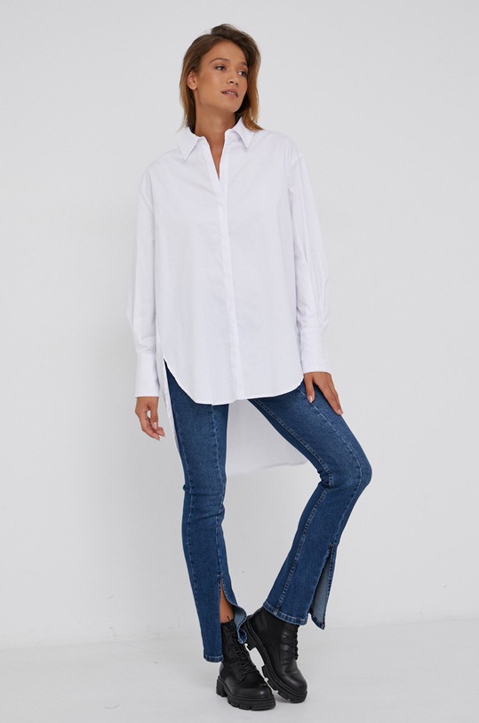 Îmbrăcăminte Answear Lab cămașă din bumbac P32.AJ alb