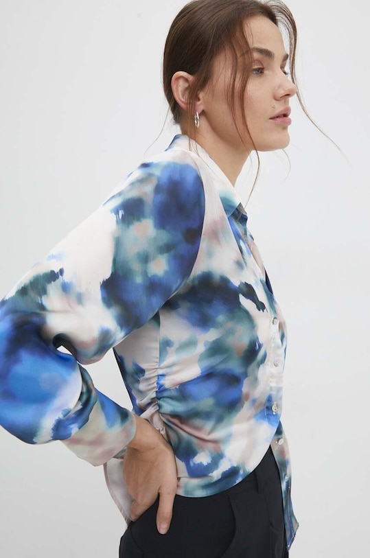 Answear.LAB koszula bawełniana wzorzyste niebieski 61802.HWK