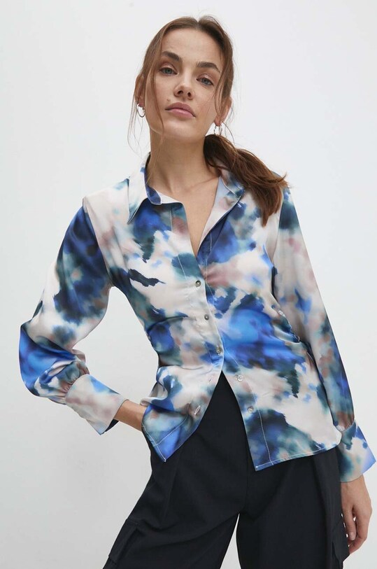 Бавовняна сорочка Answear.LAB блакитний 61802.HWK