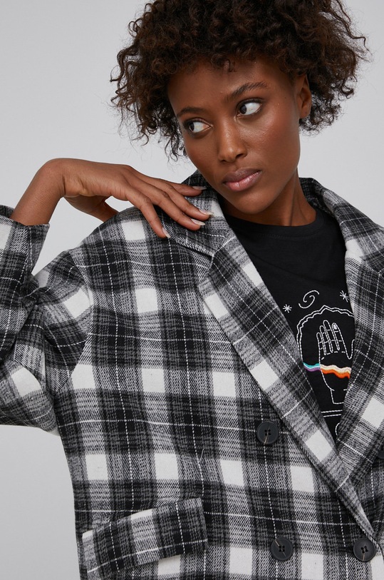 Answear Lab - Płaszcz z domieszką wełny czarny 611.AJ