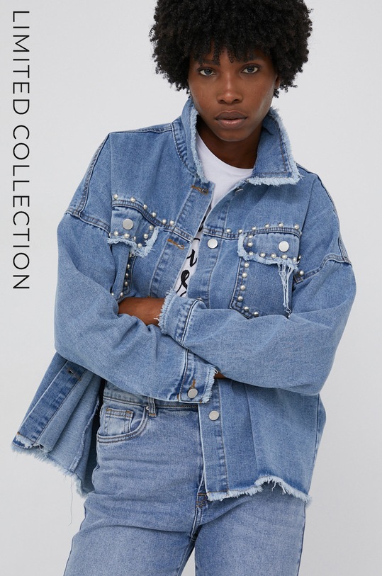 Answear Lab kurtka jeansowa bez kaptura niebieski H2329.1.SM