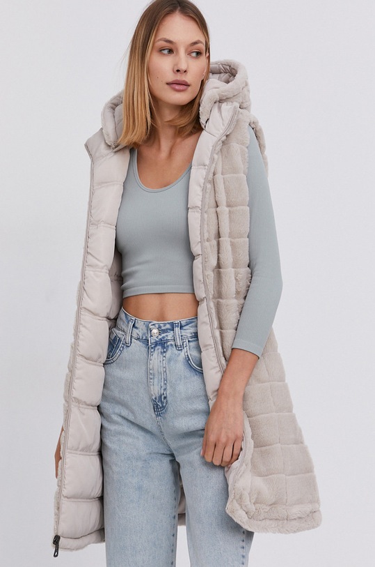 Answear Lab Vestă cu două fețe cu captuseala bej 5989.1.AJ