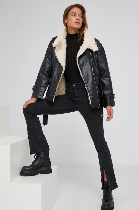 Answear Lab Ramoneska bez kaptura czarny JY5023.AJ