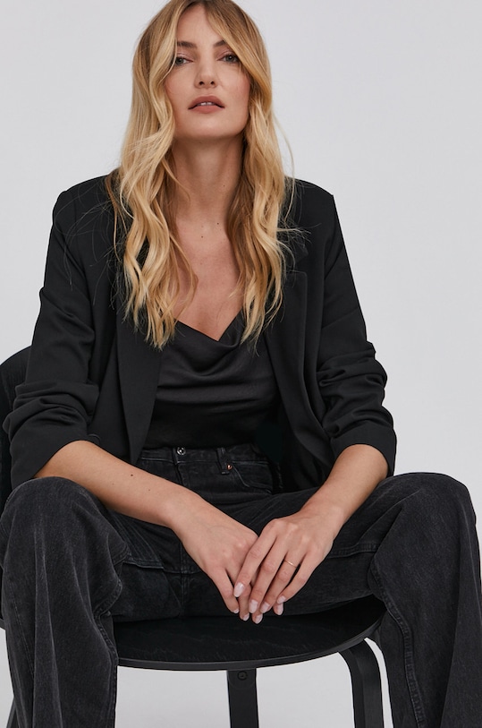 Answear Lab Marynarka tkanina czarny 9919.GE