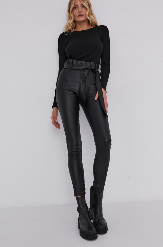 Answear Lab Spodnie z elastanem czarny D9812.MB