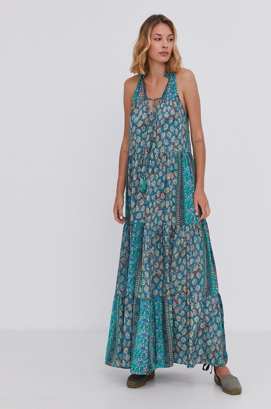 Hedvábné šaty Answear.LAB Silk Blend 1107.1.KR zelená WZ21