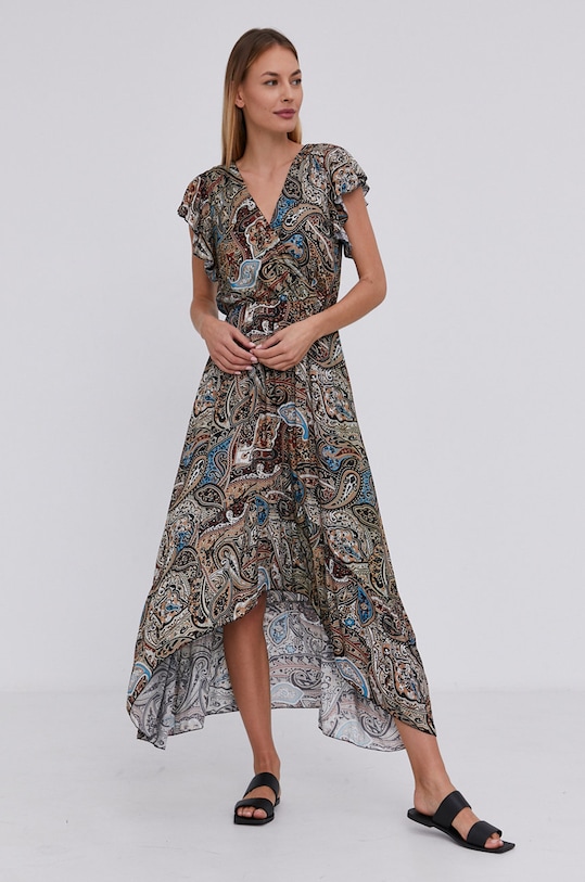 Answear Lab rochie midi negru 16385.KR