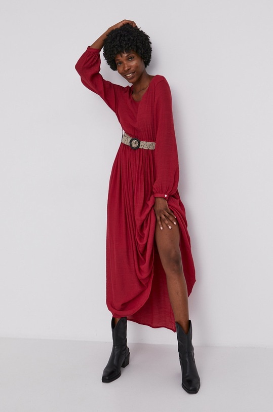 Šaty Answear.LAB maxi burgundské L711.3.ML
