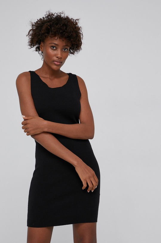 Answear Lab - Sukienka z domieszką wełny i sweter ZM1080.KR czarny WZ21