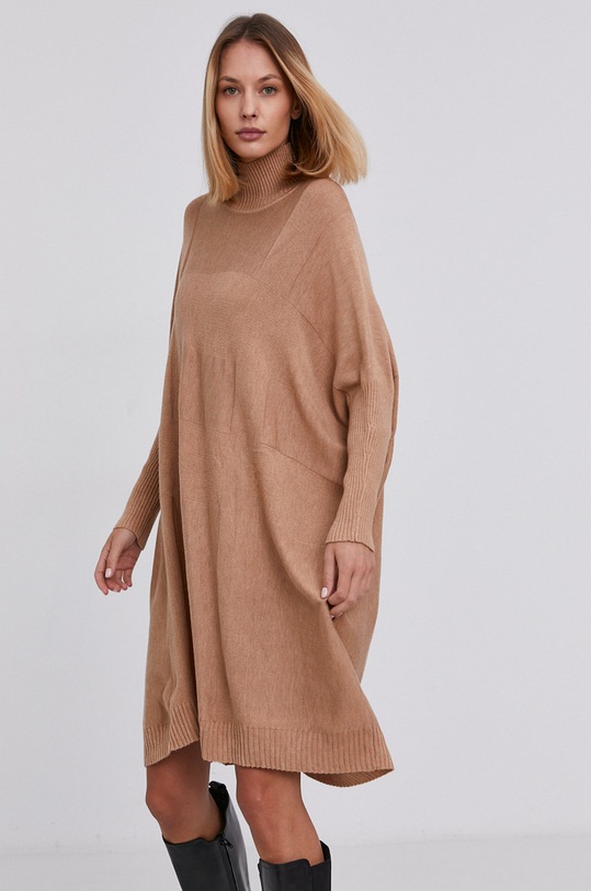 Šaty Answear.LAB s prímesou vlny hnedá H8350.AJ