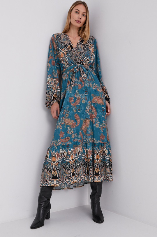 Answear Lab rochie maxi turcoaz 3764.2.AJ