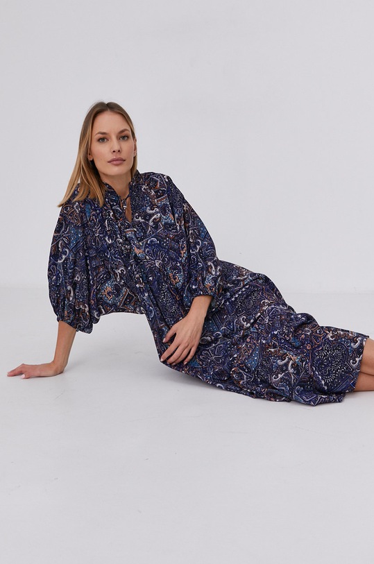 Answear Lab Sukienka trzy czwarte granatowy 3800.AJ